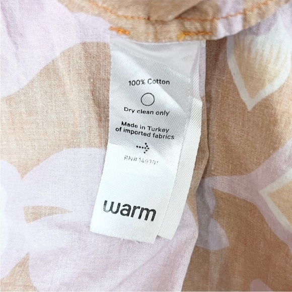 WARM 70s Tropical Floral Sleeveless Ruffle Trim V-Neck Flounce Tier Midi Dress M - Picture 9 of 10